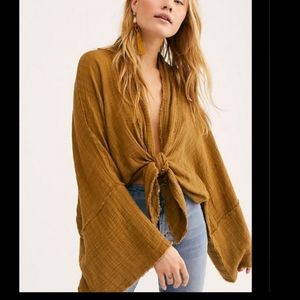 Free People Azalea Kimono Jacket  Olive Green M/L